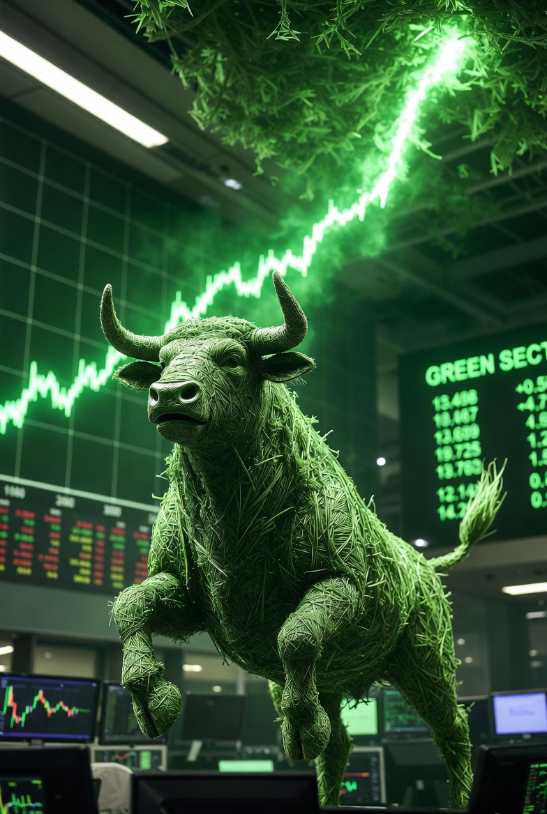Touro do Mercado Financeiro feito de Cânhamo